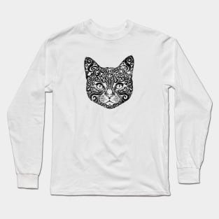 Swirly Cat (b/w) Long Sleeve T-Shirt